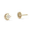 Thumbnail Image 1 of 14K Gold Plated Crescent Moon and Star CZ Studs