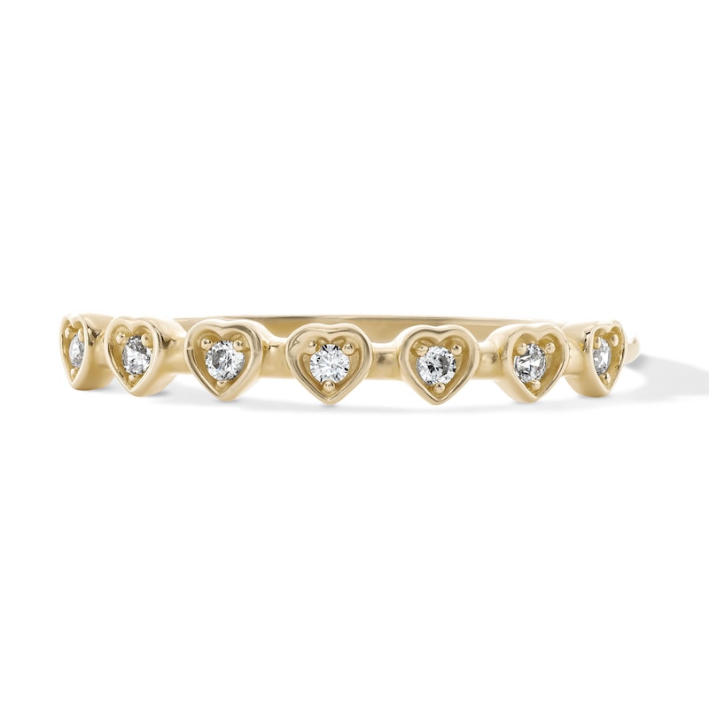 14K Gold Plated CZ Multi-Heart Ring