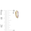 Thumbnail Image 2 of 14K Gold Plated Purple and White CZ Alternating Huggie Hoops