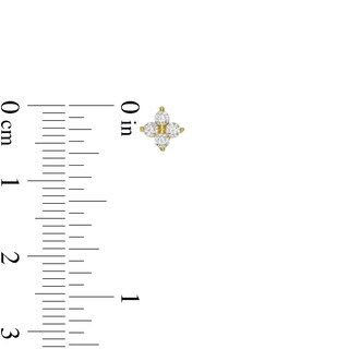 14K Gold Plated CZ Clover Studs