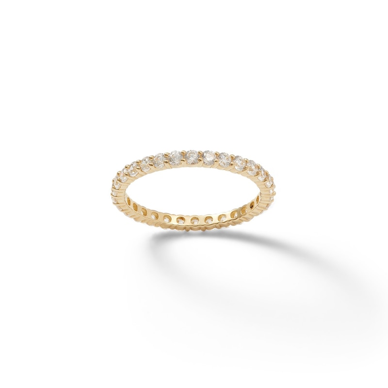 14K Gold Plated CZ Eternity Band