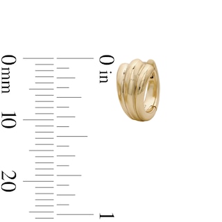 14K Gold Plated Fan Huggie Hoops