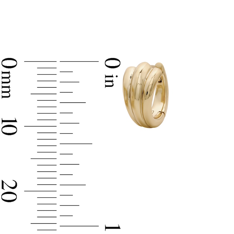 Main Image 2 of 14K Gold Plated Fan Huggie Hoops