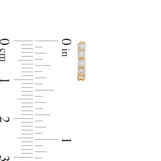 14K Gold Plated CZ Huggie Hoops