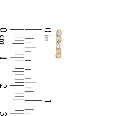 14K Gold Plated CZ Huggie Hoops