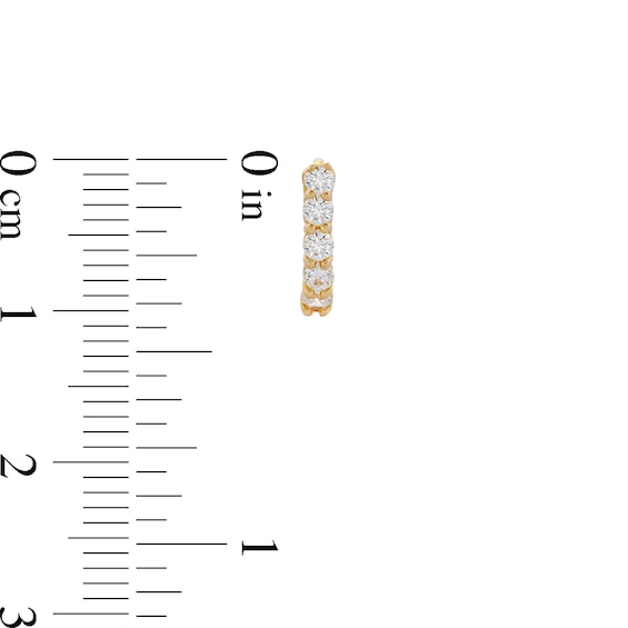 14K Gold Plated CZ Huggie Hoops