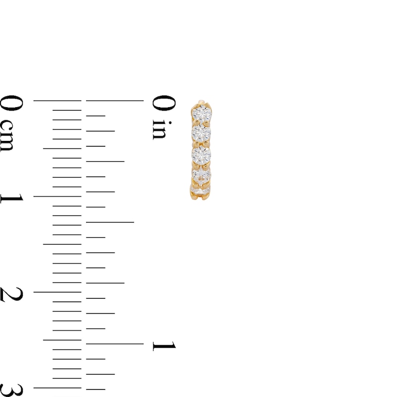 Main Image 3 of 14K Gold Plated CZ Huggie Hoops