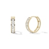 Thumbnail Image 1 of 14K Gold Plated CZ Square Channel Huggie Hoops