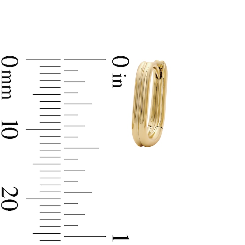 Main Image 2 of 14K Gold Plated Grooved Oval Huggie Hoops