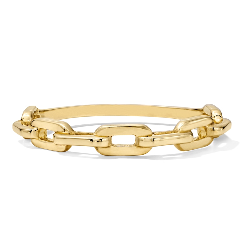 14K Gold Plated Paperclip Chain Ring - Size 7