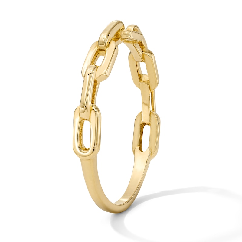 14K Gold Plated Paperclip Chain Ring - Size 7