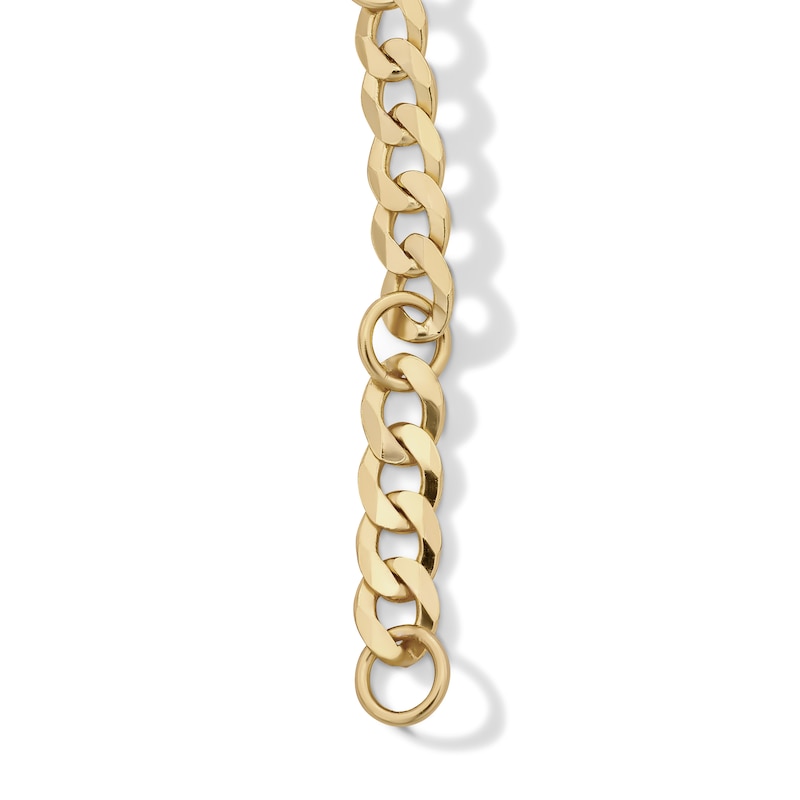 Main Image 2 of 14K Gold Plated CZ Emerald-Cut Bezel Curb Chain Bracelet - 7 in.