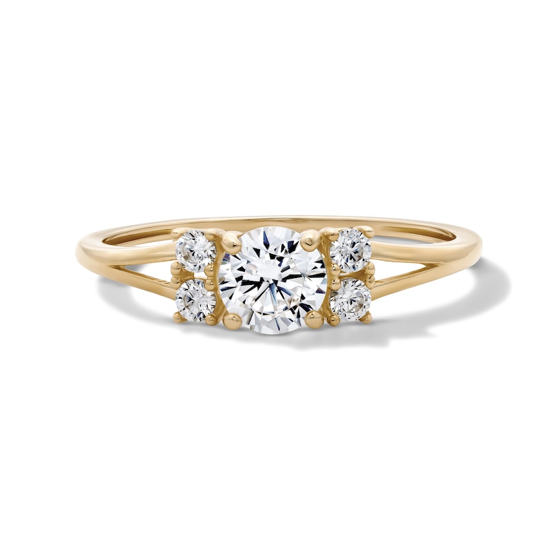 14K Gold Plated CZ Round Ring