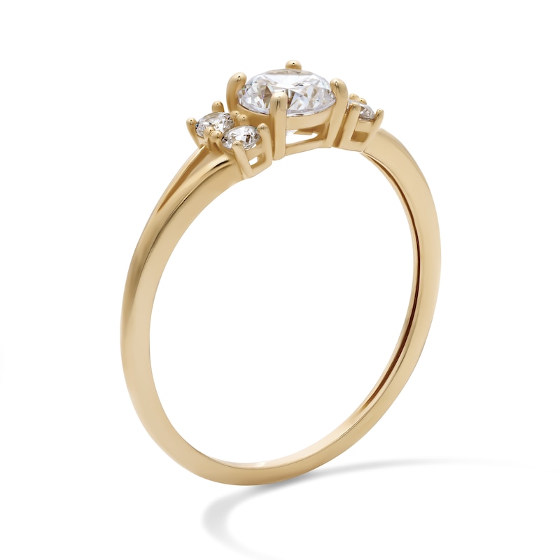 14K Gold Plated CZ Round Ring