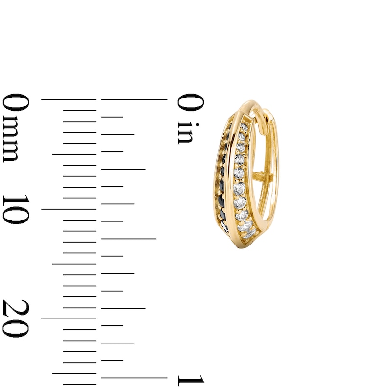 Main Image 2 of 14K Gold Plated Pavé CZ Knife Edge Huggie Hoops