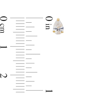 14K Gold Plated CZ Pear Studs