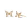 14K Gold Plated CZ Pavé 3D Butterfly Studs