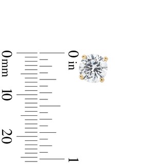 14K Gold Plated 5mm CZ Round Solitaire Studs