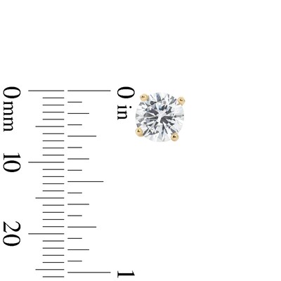 14K Gold Plated 5mm CZ Round Solitaire Studs