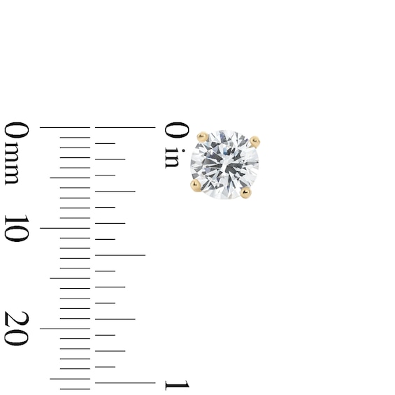 14K Gold Plated 5mm CZ Round Solitaire Studs
