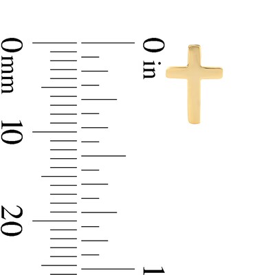 14K Gold Plated High Polished Cross Studs