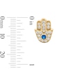 Thumbnail Image 2 of 14K Gold Plated Blue and White CZ Hamsa Studs