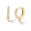 Thumbnail Image 1 of 14K Gold Plated CZ Spike Huggie Hoops
