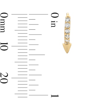 14K Gold Plated CZ Spike Huggie Hoops