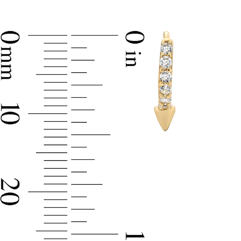 Main Image 2 of 14K Gold Plated CZ Spike Huggie Hoops