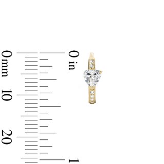 14K Gold Plate CZ Trillion Huggie Hoops