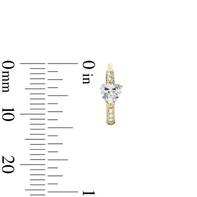 14K Gold Plate CZ Trillion Huggie Hoops