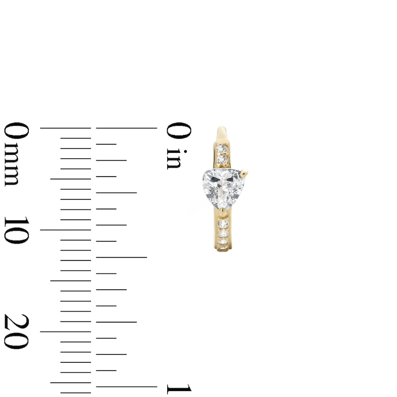 Main Image 2 of 14K Gold Plate CZ Trillion Huggie Hoops
