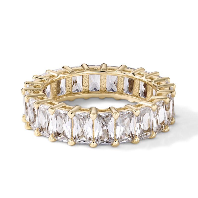 14K Gold Plated CZ Baguette Eternity Band - Size 7