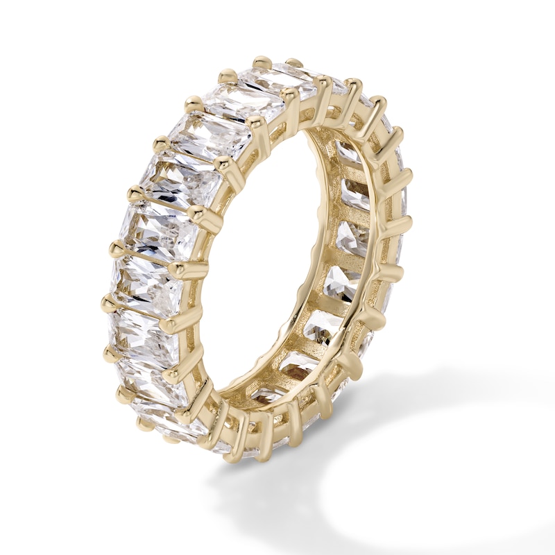 14K Gold Plated CZ Baguette Eternity Band - Size 7