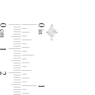 14K Gold Plated CZ Rhombus Studs