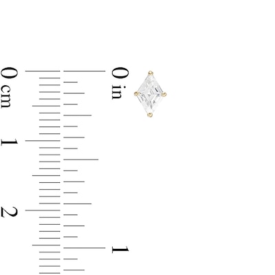 14K Gold Plated CZ Rhombus Studs