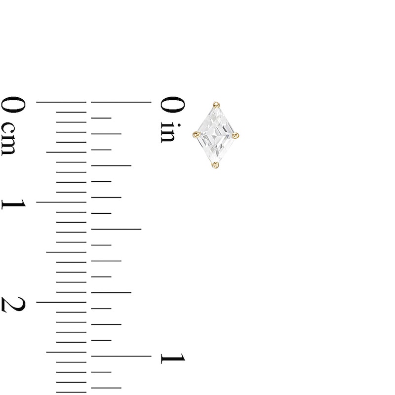 Main Image 3 of 14K Gold Plated CZ Rhombus Studs