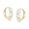 Thumbnail Image 1 of 14K Gold Plated CZ Three-Stone Huggie Hoops