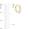 Thumbnail Image 2 of 14K Gold Plated CZ Three-Stone Huggie Hoops