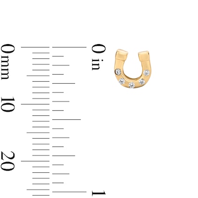 14K Gold Plated CZ Horseshoe Studs