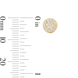 14K Gold Plated CZ Pavé Flat Circle Studs