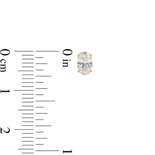 14K Gold Plated CZ Oval Studs