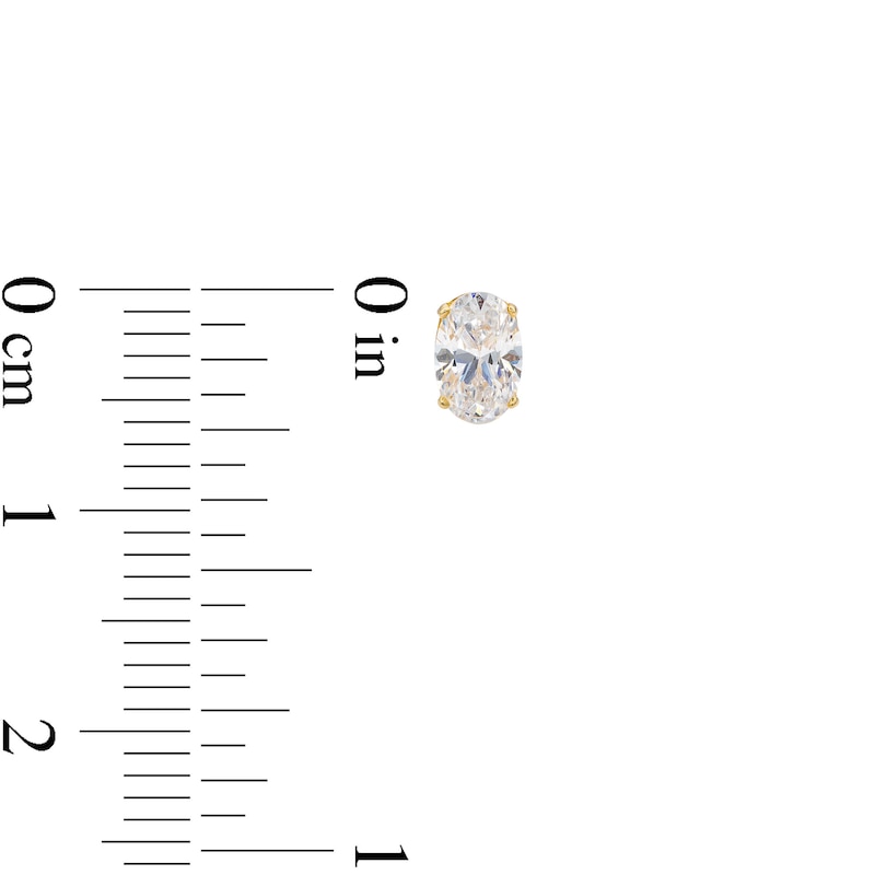Main Image 3 of 14K Gold Plated CZ Oval Studs