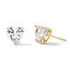 Thumbnail Image 1 of 14K Gold Plated 7mm CZ Heart Solitaire Studs