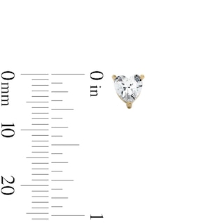 14K Gold Plated 5mm CZ Heart Solitaire Studs