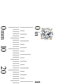 14K Gold Plated 7mm CZ Round Solitaire Studs