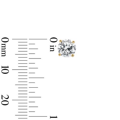14K Gold Plated 7mm CZ Round Solitaire Studs