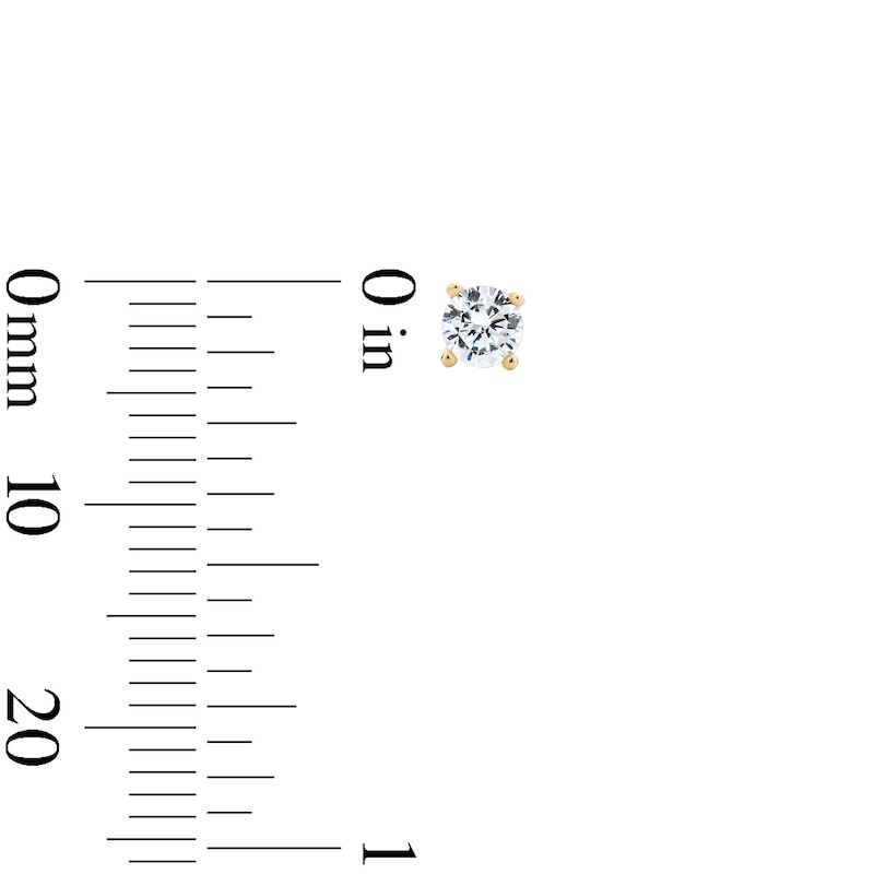 Main Image 2 of 14K Gold Plated 3mm CZ Round Solitaire Studs