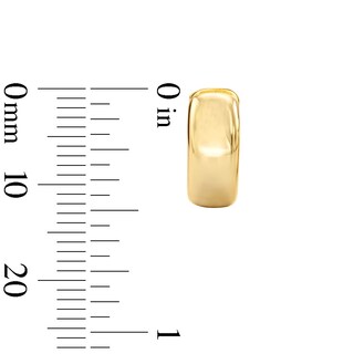 14K Gold Plated 15mm High Polish Wide Huggie Hoops