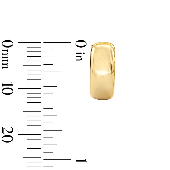 14K Gold Plated 15mm High Polish Wide Huggie Hoops